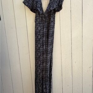Reformation Black and Gray Maxi Dress